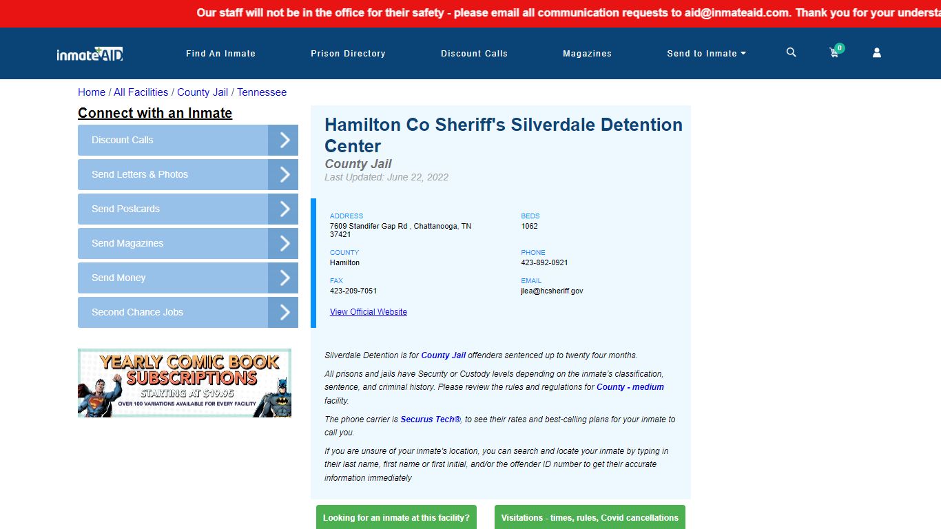 Hamilton Co Sheriff's Silverdale Detention Center - Inmate ...